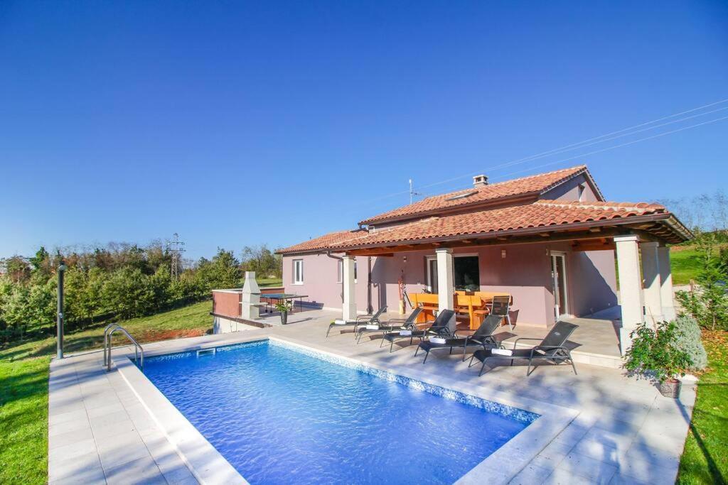 Modern House With Private Pool Villa Žminj Exteriör bild